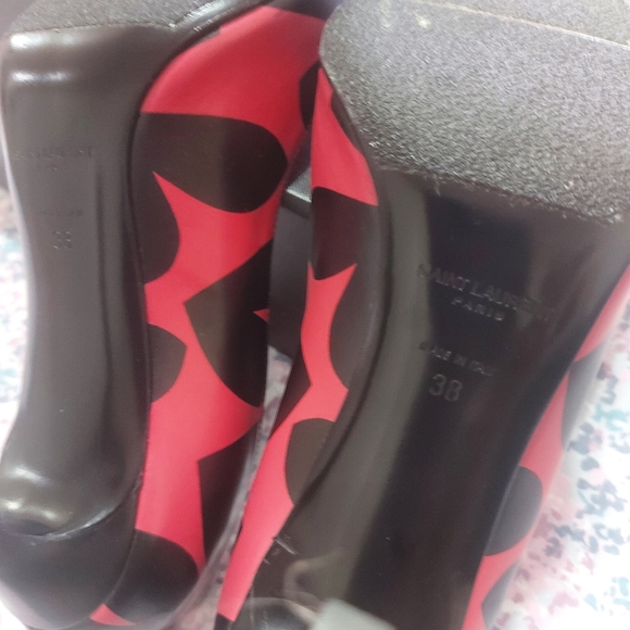 New YSL Heels women size 7.5 color Black And Red beautiful colors Feel Free - Picture 4 of 9